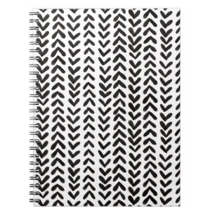 Chevron-rand - svart anteckningsbok