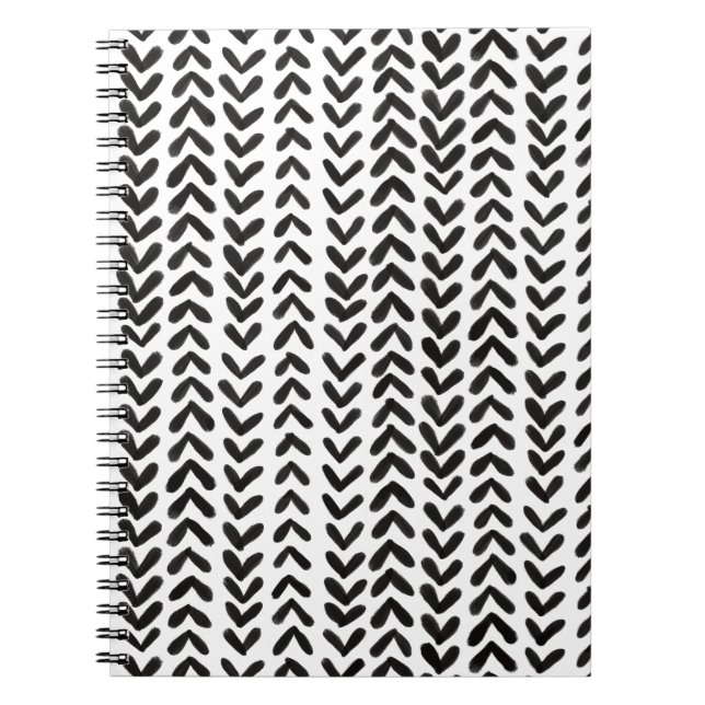 Chevron-rand - svart anteckningsbok (Framsidan)