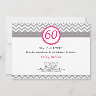 Chevron Rosa Birthday bjudande Inbjudningar