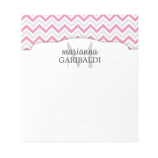 Chevron-Rosa och Modern Personlig Anteckningsblock (Framsida)