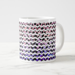 Chevron Rosa och svart Dalning Jumbo Mugg