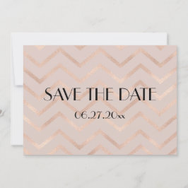 Chevron Rose Gold Bröllop Save The Date-kort Spara Datumet