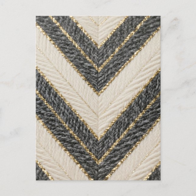 Chevron Sicksack Glam Muster Vykort (Framsida)
