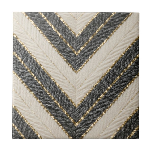Chevron Sicksack Glamour Mönster Kakelplatta (Framsidan)