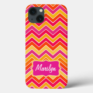 Chevron sicksackmönster färgglivigt rosa ipad-fodr