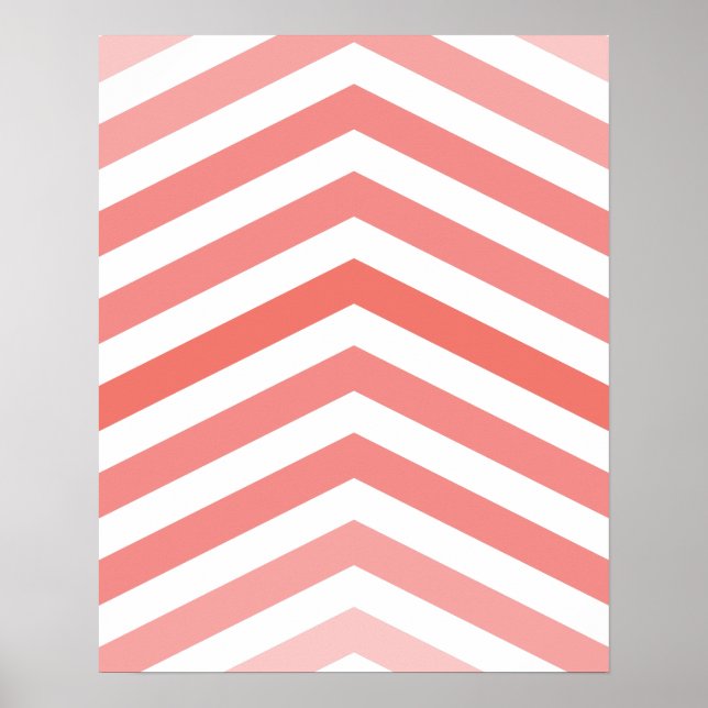 Chevron Skriv ut { CORAL } Poster (Framsidan)