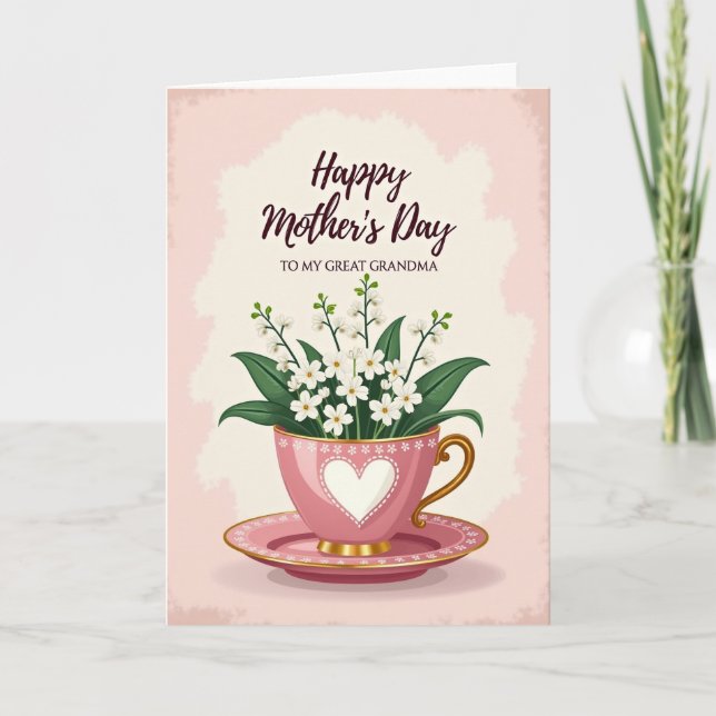 Chevron Te Bouquet Love Card Kort (Framsida)