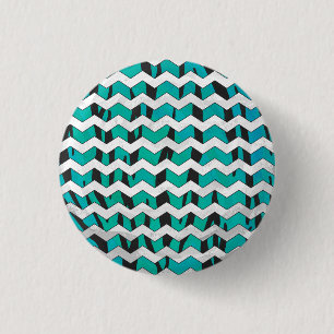 Chevron Tiger Black and Teal Print Knapp