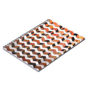 Chevron Tiger Het orange och Svart Tryck Anteckningsbok