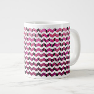 Chevron Tiger-Shock rosa och svart utskrift Jumbo Mugg