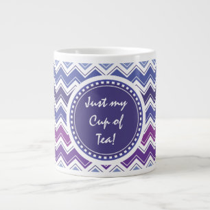 Chevron Tribal ZigZag Mönster in Blue and Lila Jumbo Mugg