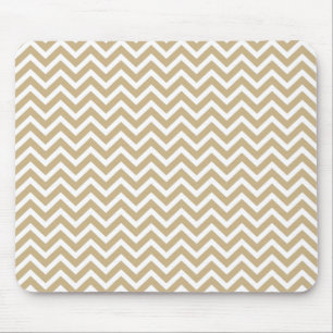 Chevron Vågigt Rand i jul Guld & White Musmatta