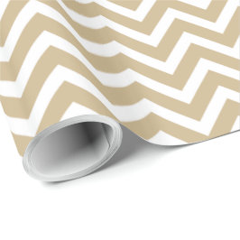 Chevron Vågigt Rand i jul Guld & White Presentpapper