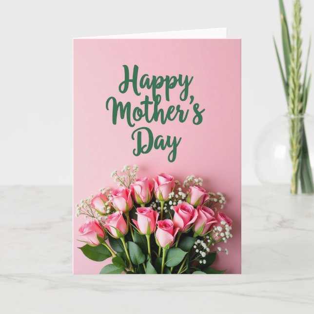 Chevron Verdant Script Blossom-kort Kort (Framsida)