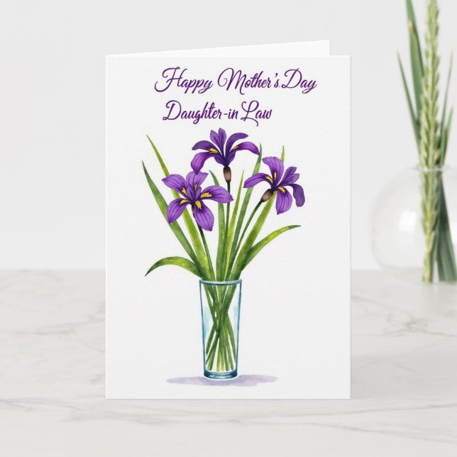 Chevron Violett Blommig Kort (Framsida)