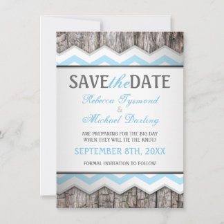 Chevron & Wood Rustic Spara datum meddelande