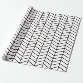 Chevron Wrapping Papper - Black on White |XL| Presentpapper