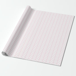 Chevron Wrapping Papper - Ljus rosa på White Presentpapper
