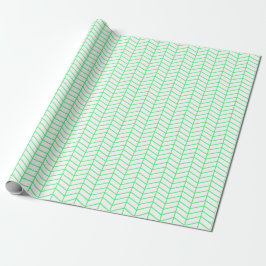 Chevron Wrapping Papper - Ljust grönt på White Presentpapper