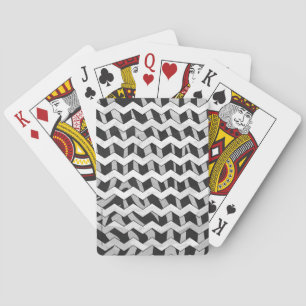 Chevron Zebra Black och Grått Kortlek