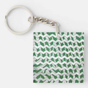 Chevron Zebra-Grönt och vit utskrift