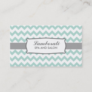 Chevron Zig Zag Mönster Elegant Modern Grönt Visitkort