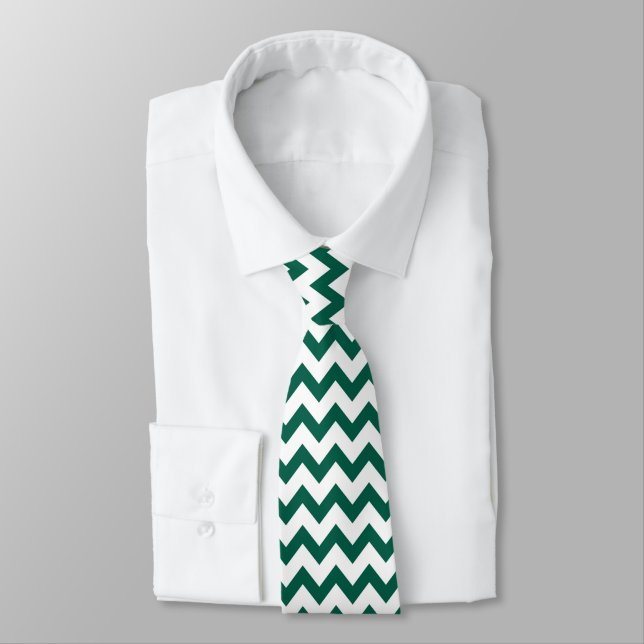 Chevron Zig Zag Mönster Mörk Emerald Grönt White Slips (Bunden)
