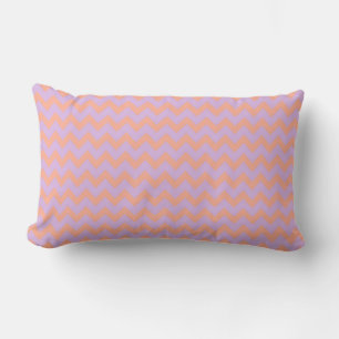 Chevron Zig Zag Mönster Pastel Lilac Peach Preppy Lumbarkudde