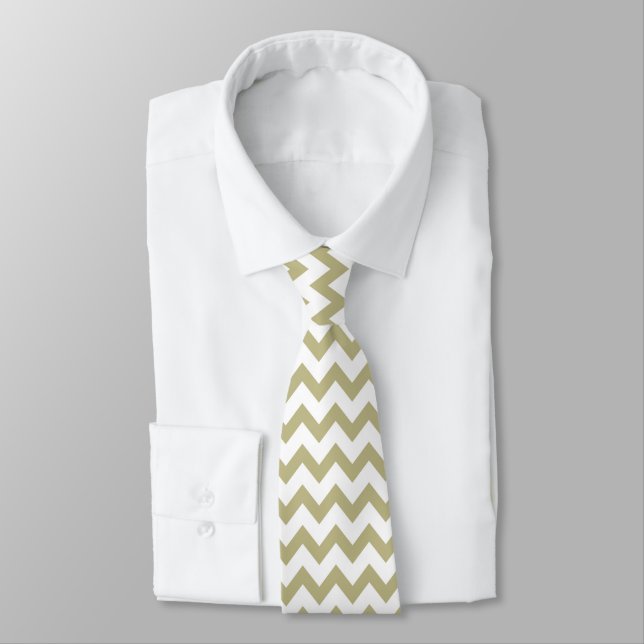 Chevron Zig Zag Mönster Sage Grönt White Chic Slips (Bunden)