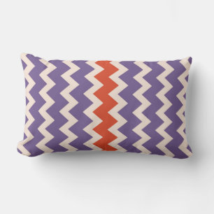 Chevron zigzag blek rosa bright lila Red Lumbarkudde