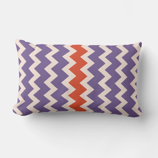 Chevron zigzag blek rosa bright lila Red Lumbarkudde (Framsida)