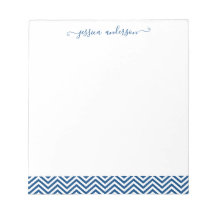 Chevron Zigzag Girly Script Chic Classic Navy Blue
