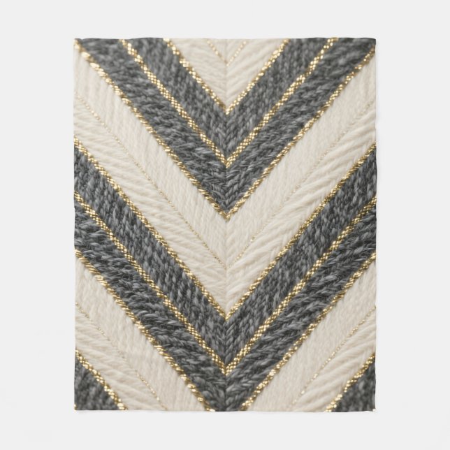 Chevron Zigzag Glam Pattern Fleecefilt (Framsidan)