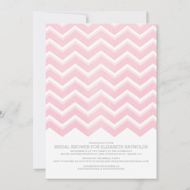 Chevron Zigzag Inbjudningskort för möhippa (Framsida)