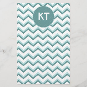 Chevron ZigZag Mönster i Mint Grönt Brevpapper