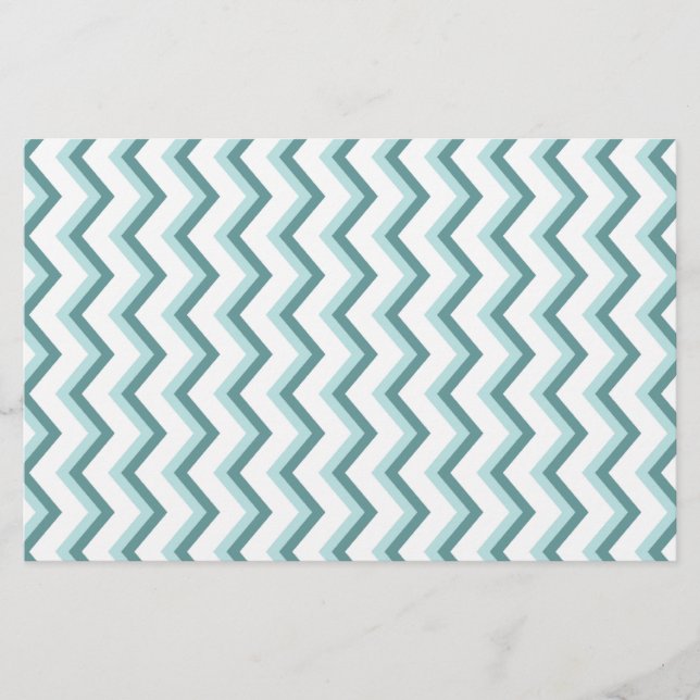 Chevron ZigZag Mönster i Mint Grönt Brevpapper (Framsida)
