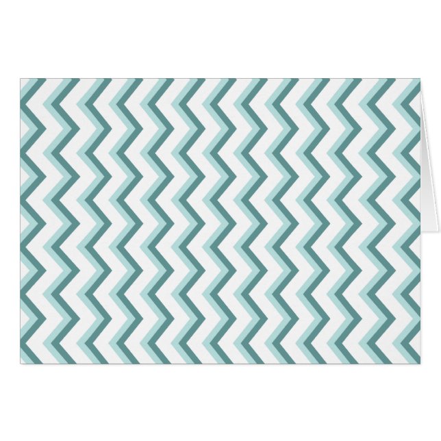 Chevron ZigZag Mönster i Mint Grönt Hälsningskort (Framsidan Horizontal)