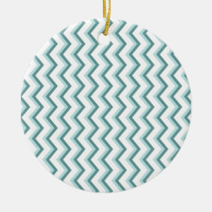 Chevron ZigZag Mönster i Mint Grönt Julgransprydnad Keramik