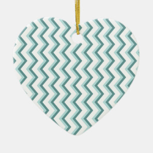 Chevron ZigZag Mönster i Mint Grönt Julgransprydnad Keramik