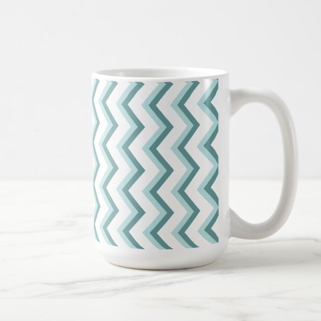 Chevron ZigZag Mönster i Mint Grönt Kaffemugg (Höger)
