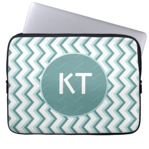 Chevron ZigZag Mönster i Mint Grönt Laptop Sleeve