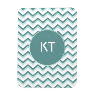 Chevron ZigZag Mönster i Mint Grönt Magnet