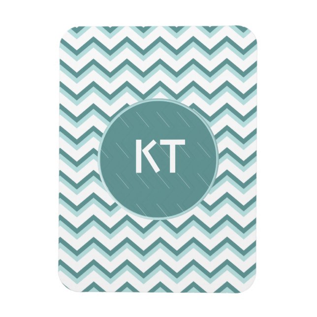 Chevron ZigZag Mönster i Mint Grönt Magnet (Vertikal)