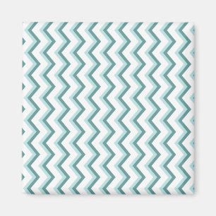 Chevron ZigZag Mönster i Mint Grönt Magnet