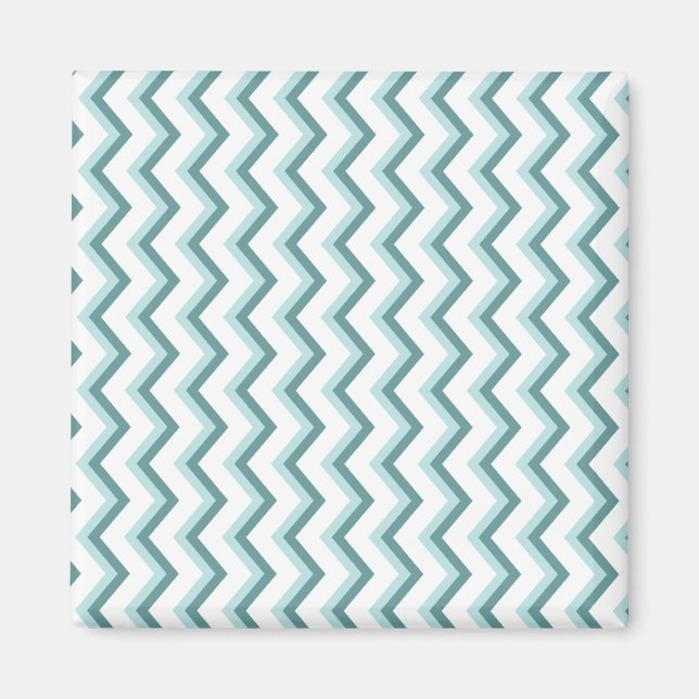Chevron ZigZag Mönster i Mint Grönt Magnet (Framsidan)