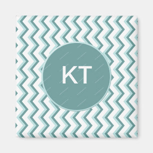 Chevron ZigZag Mönster i Mint Grönt Magnet