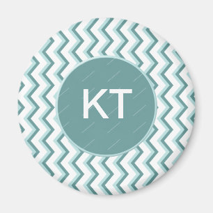 Chevron ZigZag Mönster i Mint Grönt Magnet
