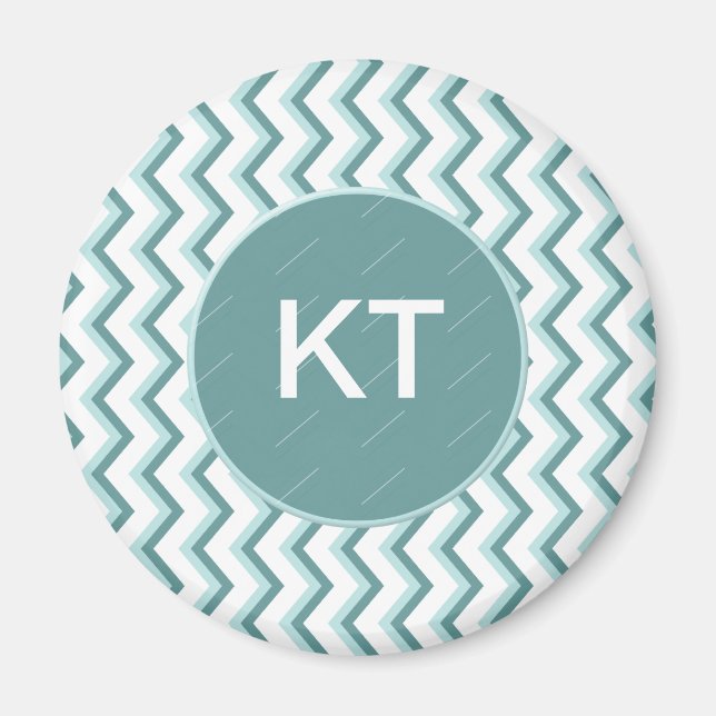 Chevron ZigZag Mönster i Mint Grönt Magnet (Framsidan)