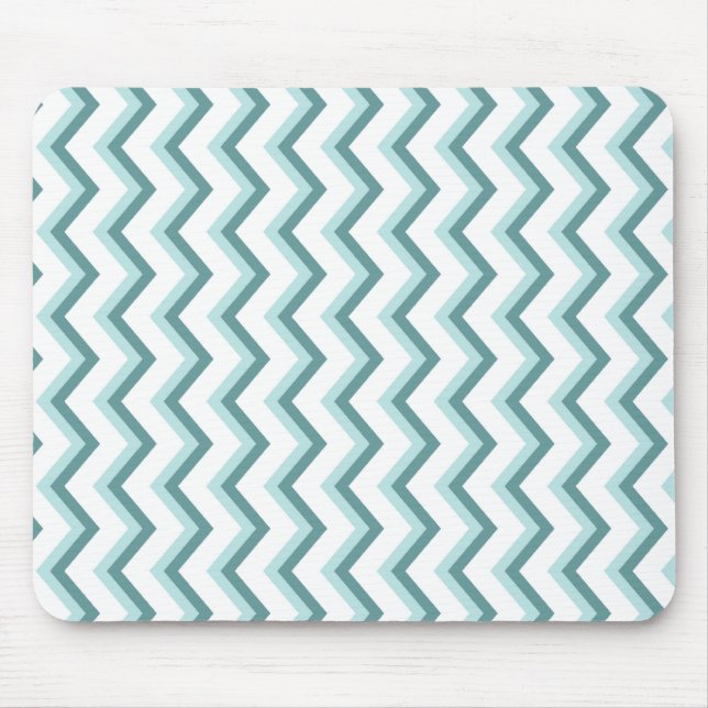 Chevron ZigZag Mönster i Mint Grönt Musmatta (Framsidan)