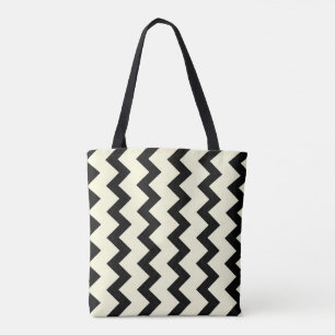Chevron zigzag mönster svartvand tygkasse
